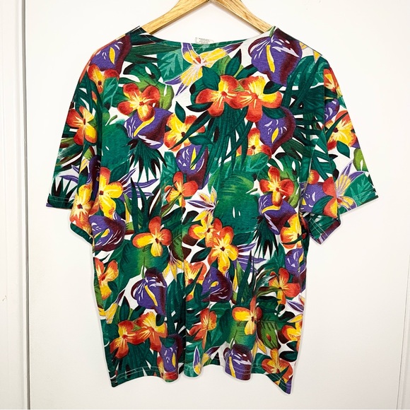 Vintage Floral Tropical Tee Shirt - Picture 2 of 3